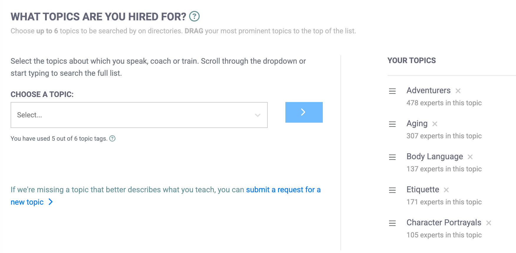 select topics