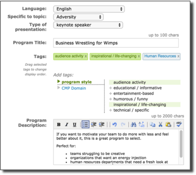 profile program dialogue