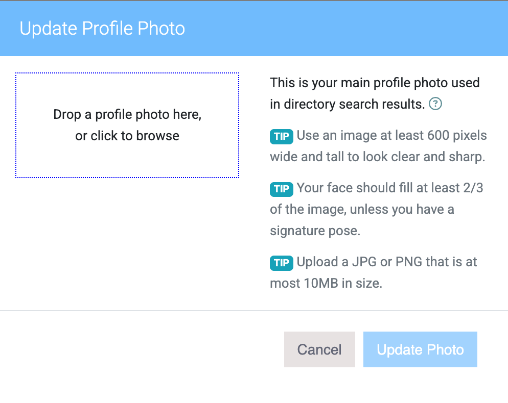 upload profile photo